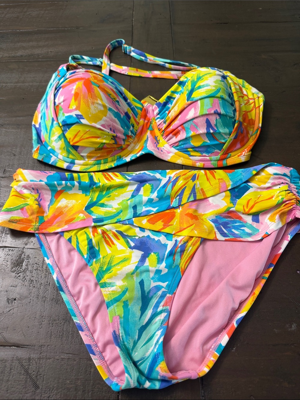 Bleu Rod Beattie Bright Tropical Two-Piece Bikini Set - Multicolor Floral - Picture 11 of 11